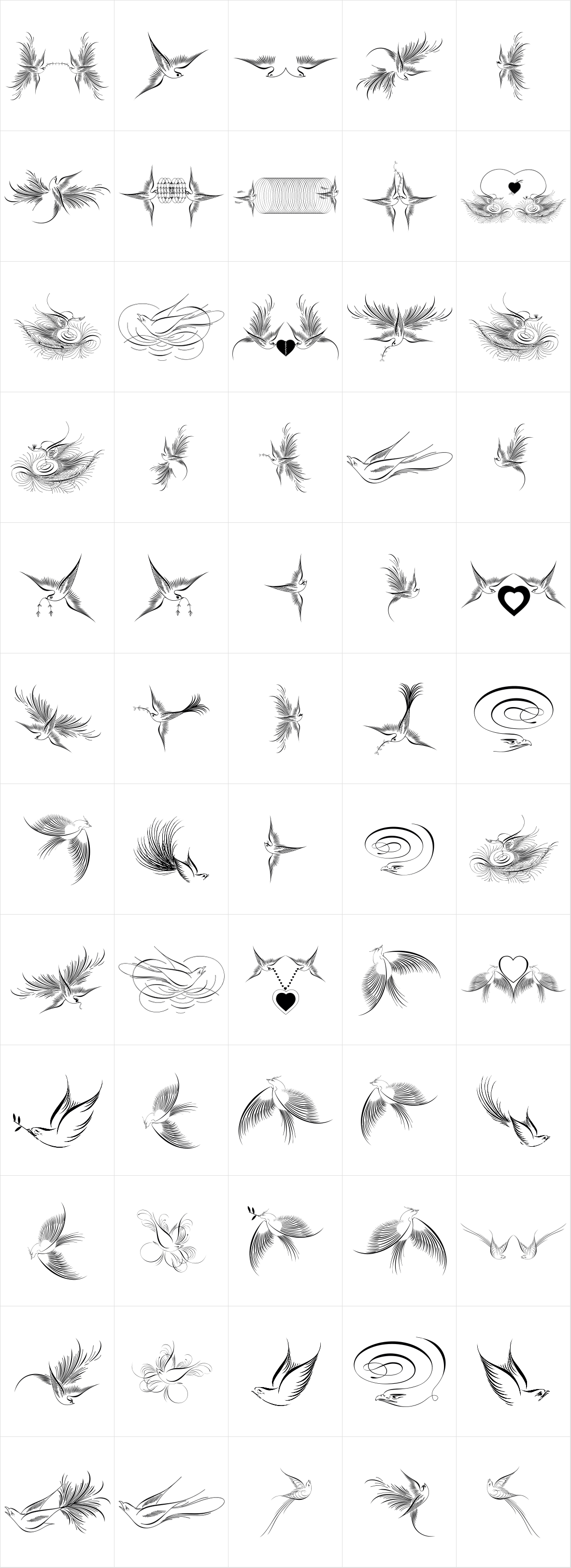 Calligraphic Birds Two Calligraphic Birds Two