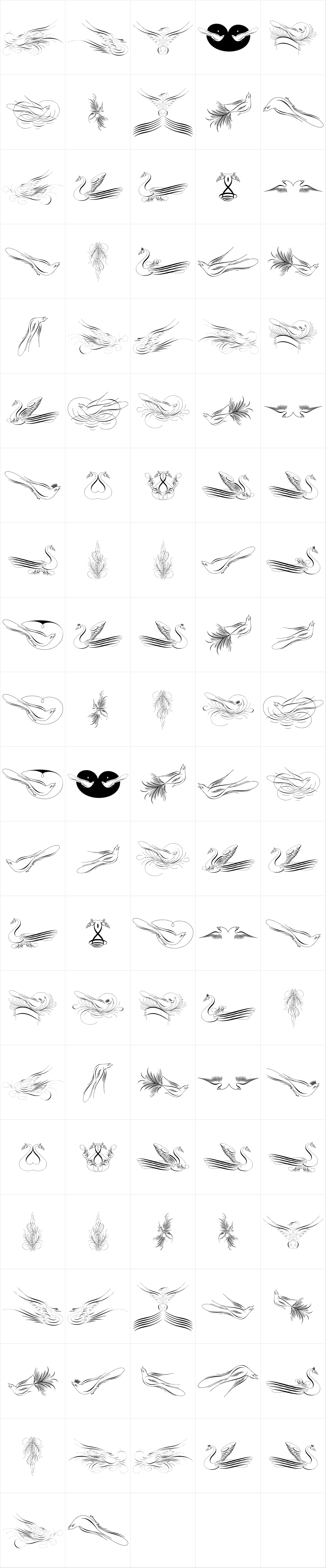 Calligraphic Birds Calligraphic Birds