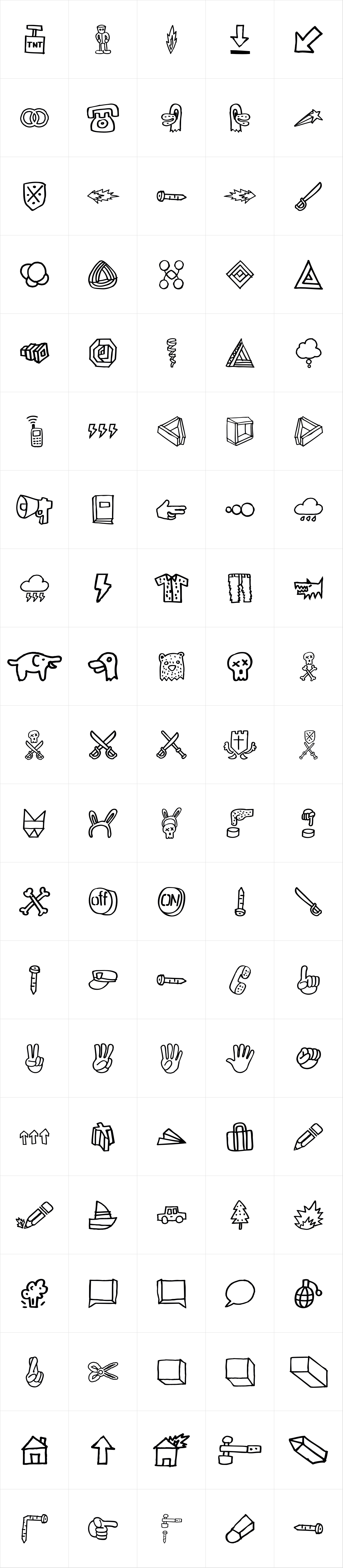 YWFT Wonderland Dingbat Outline YWFT Wonderland Dingbat Outline