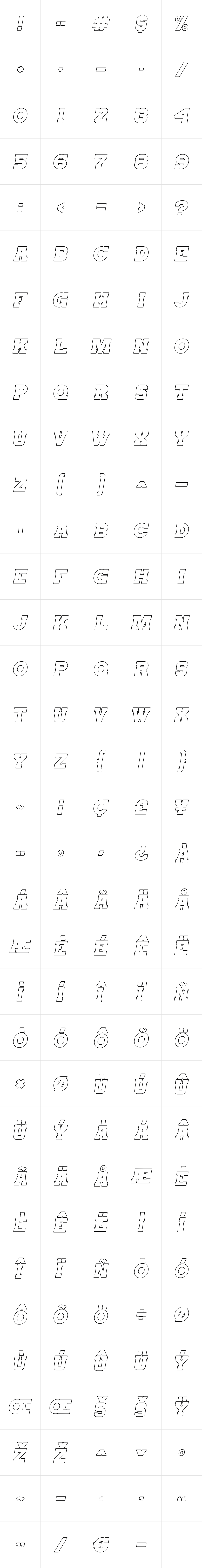 Trigger Outline Italic Font TrueType - YouWorkForThem