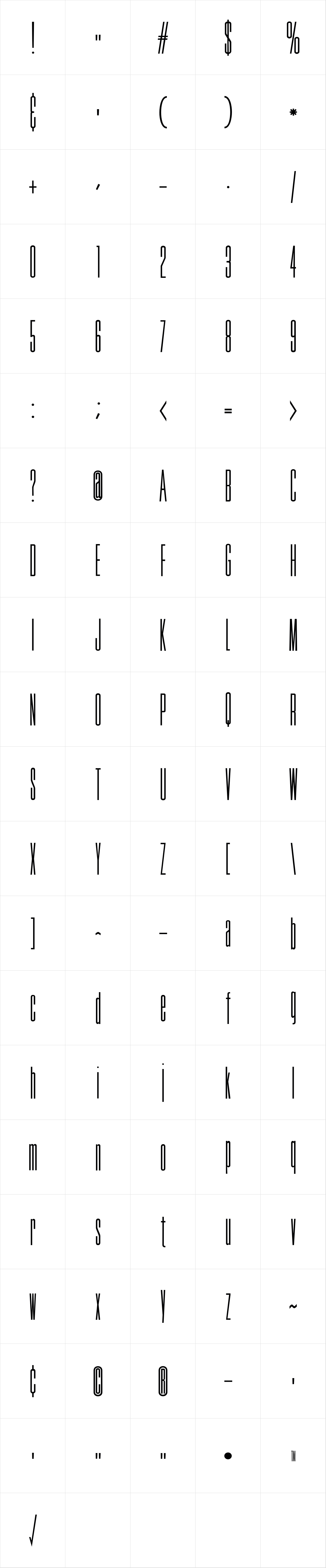 Tall Skinny Condensed Tall Skinny Condensed