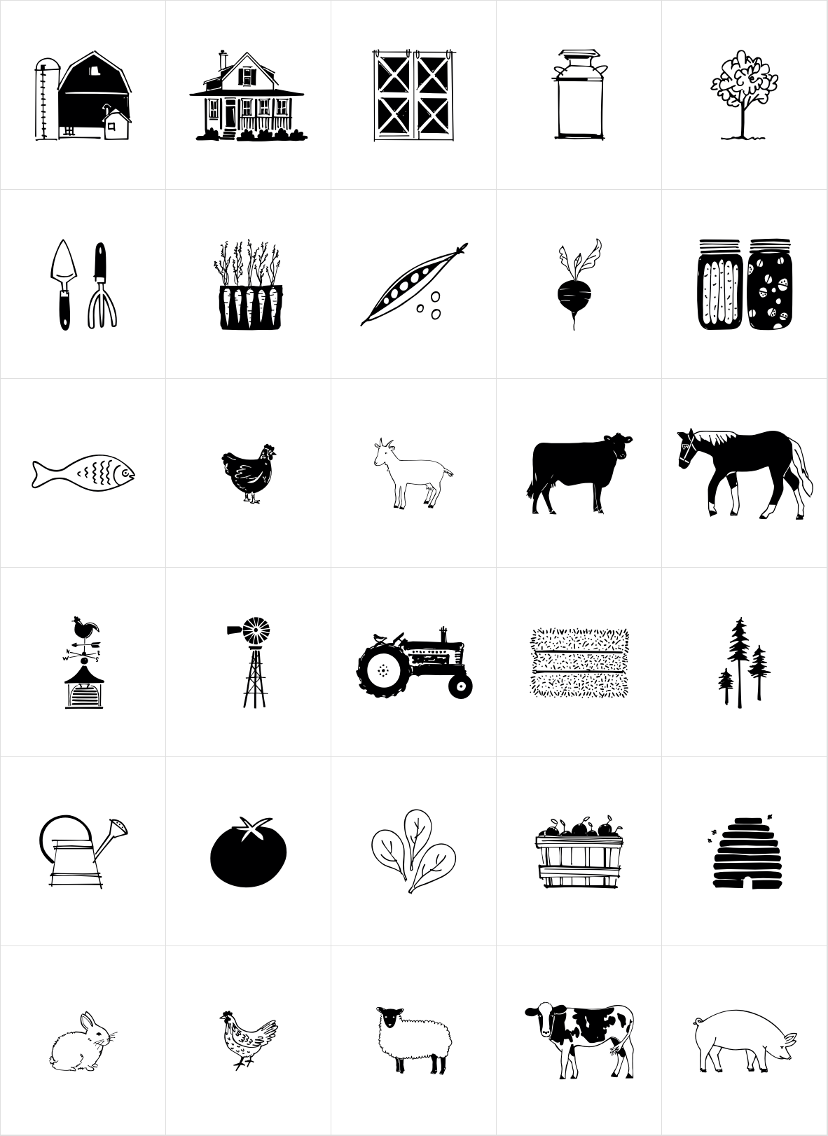 Farm Doodles OpenType