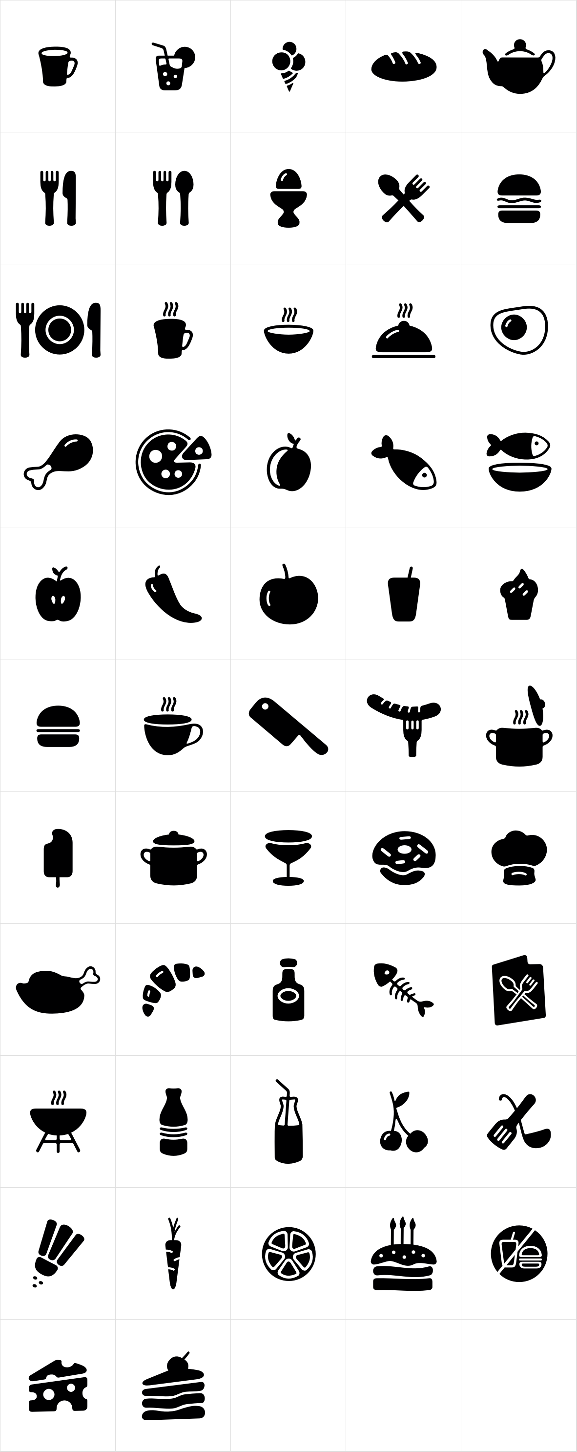 PH Icons Food black PH Icons Food black