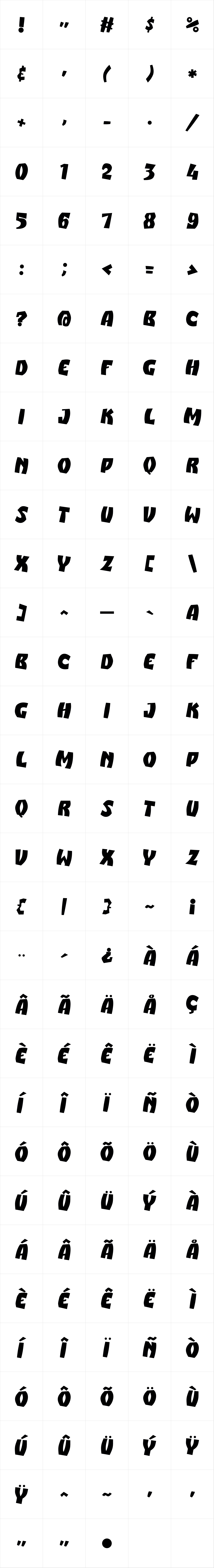 Action Packed OpenType