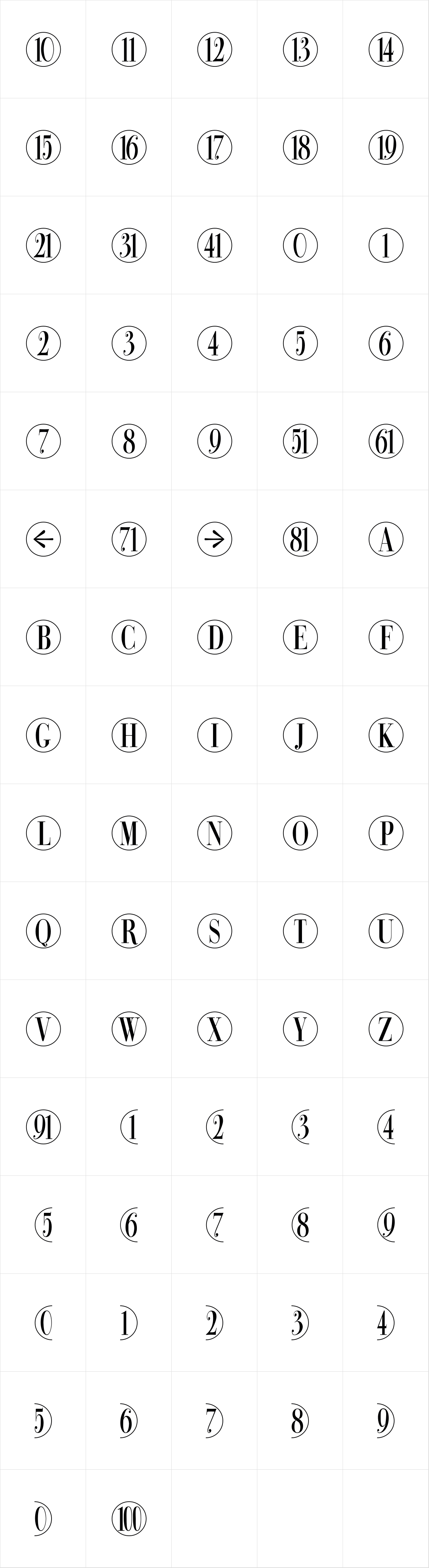 Bullet Numbers Bodoni Cond Pos Bullet Numbers Bodoni Cond Pos