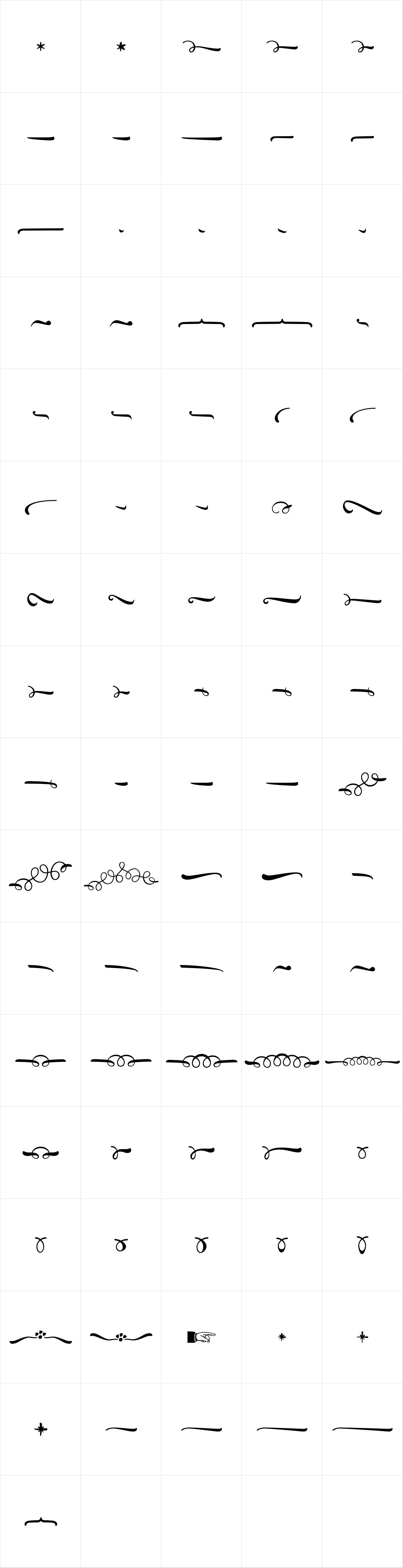 Black Script Ornaments Black Script Ornaments