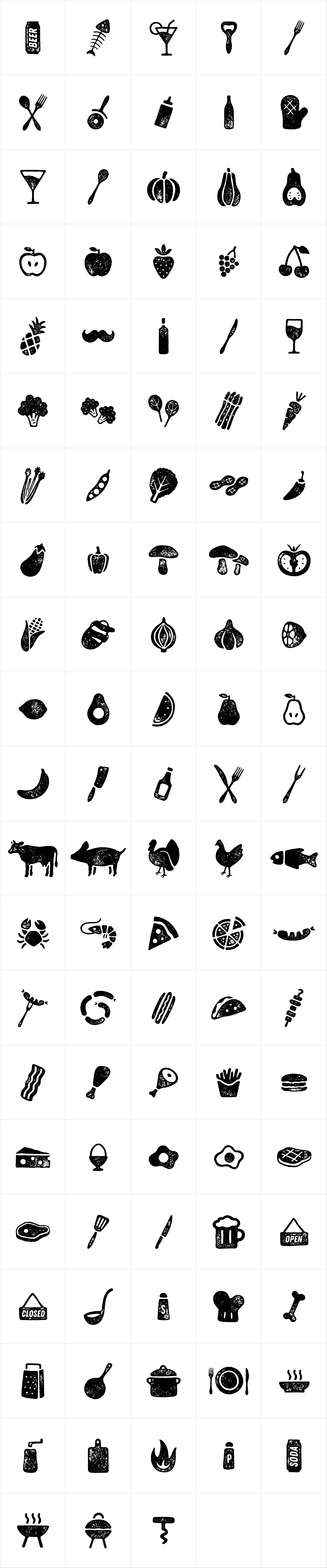 Zing Goodies BBQ Icons Grunge Zing Goodies BBQ Icons Grunge