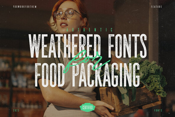 Authentic Weathered Fonts for Food Packaging