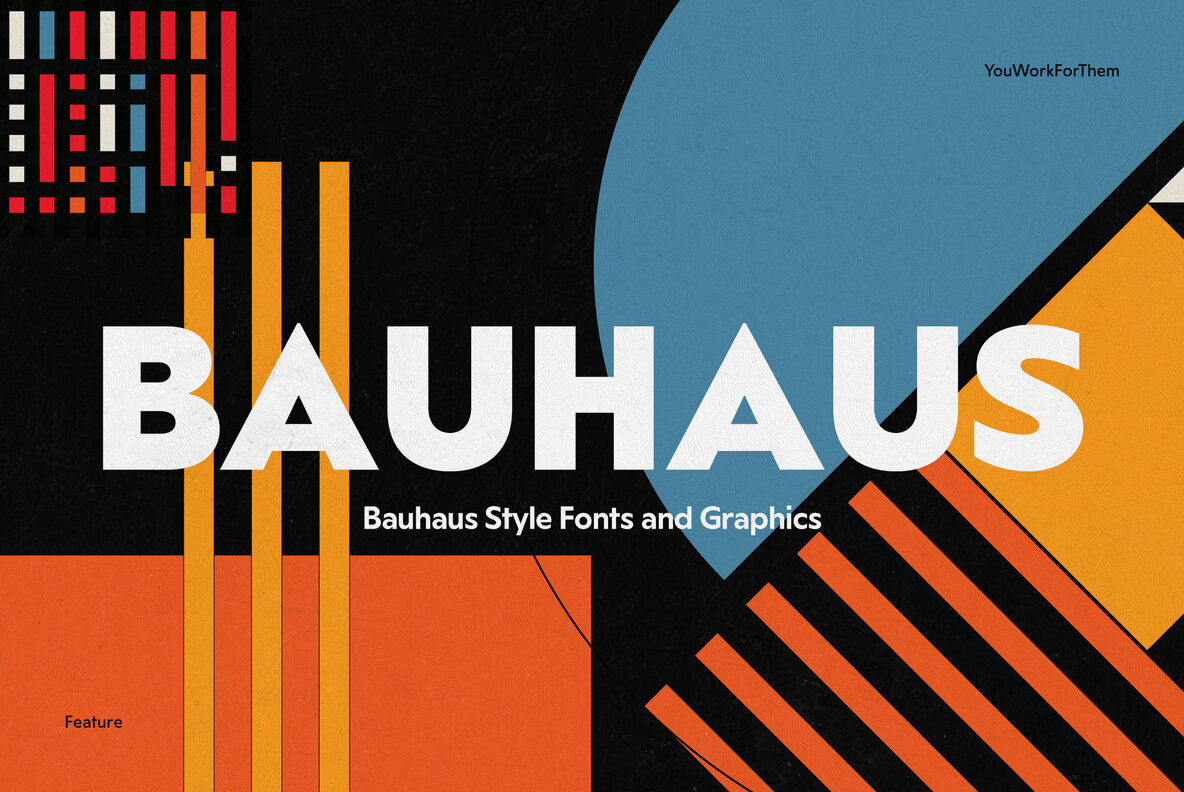 Bauhaus Style Fonts And Graphics Collection