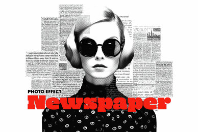 Newspaper Cutout Collage Photo Effect