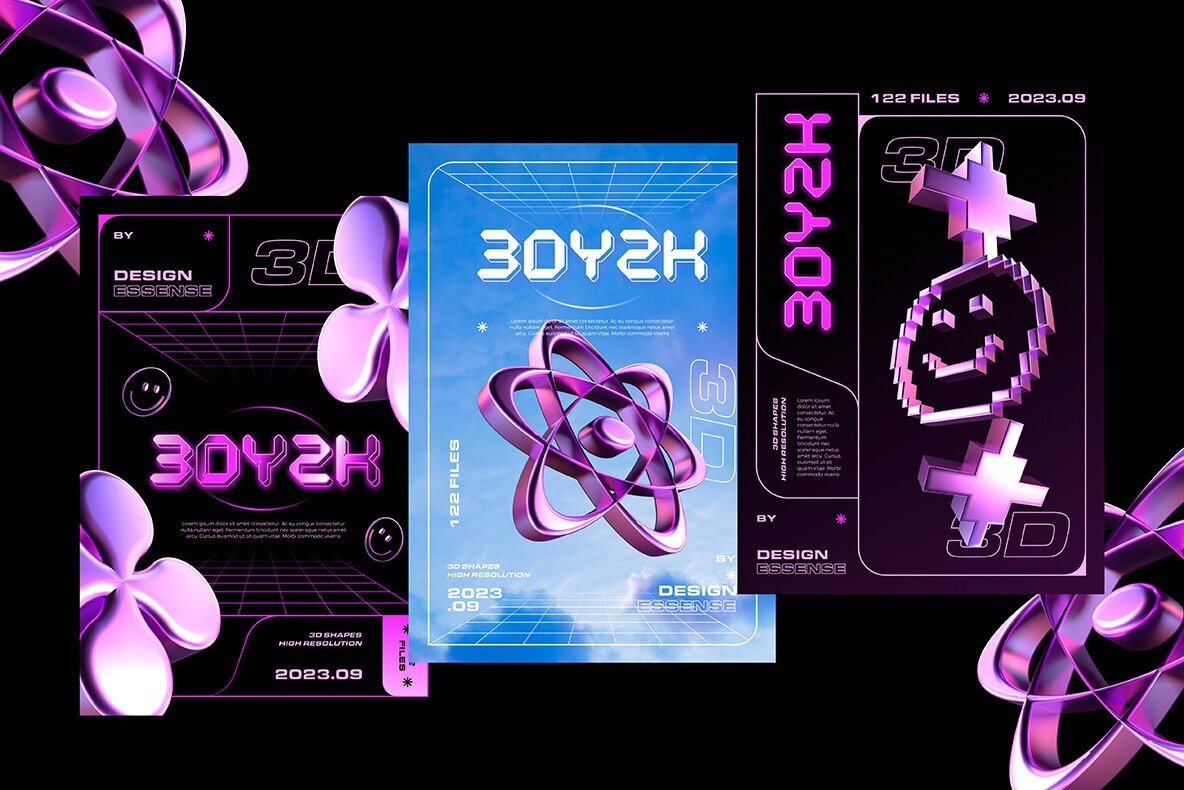 3D Y2K Objects Collection 2