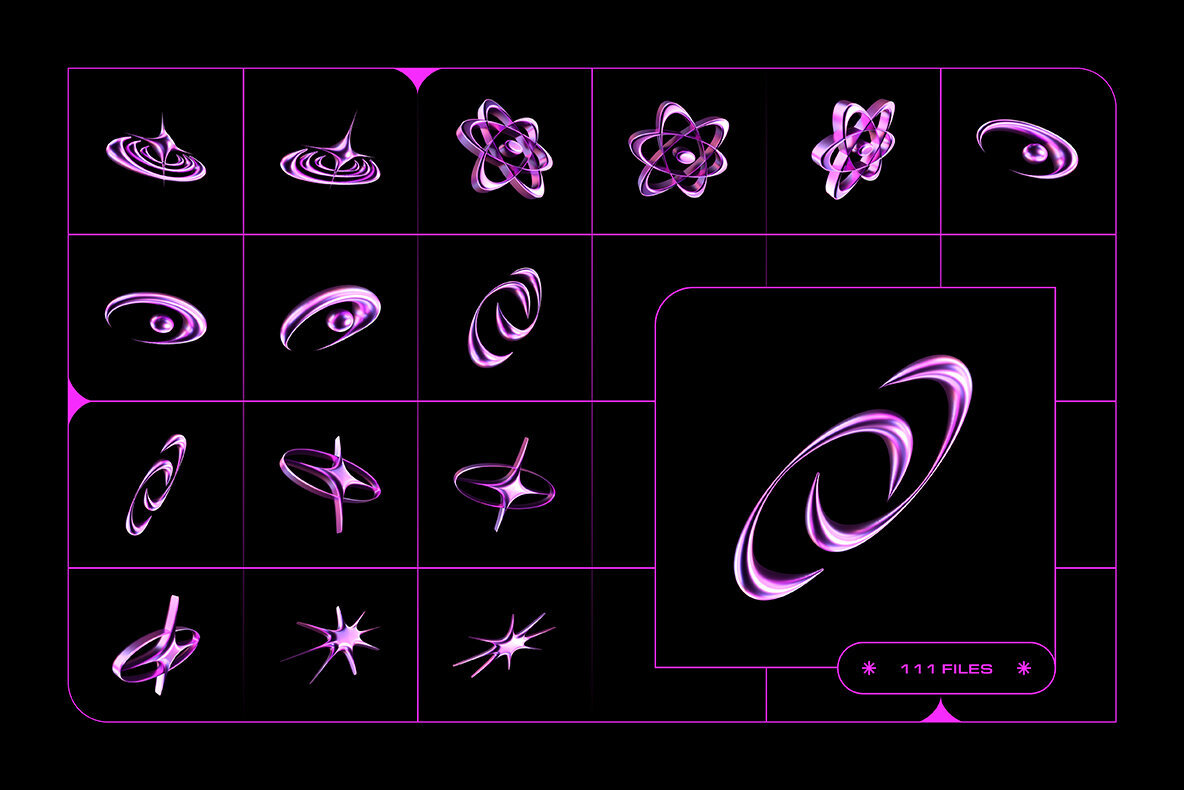 3D Y2K Objects Collection 3