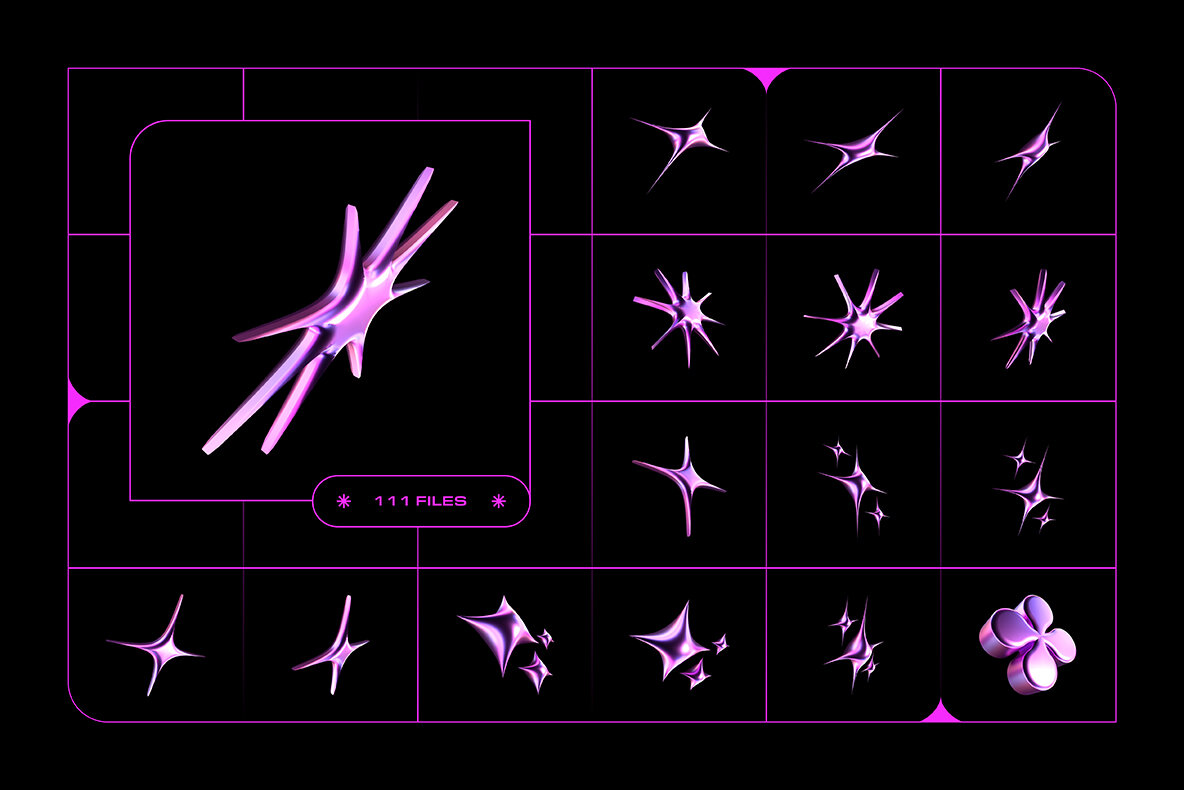 3D Y2K Objects Collection 5