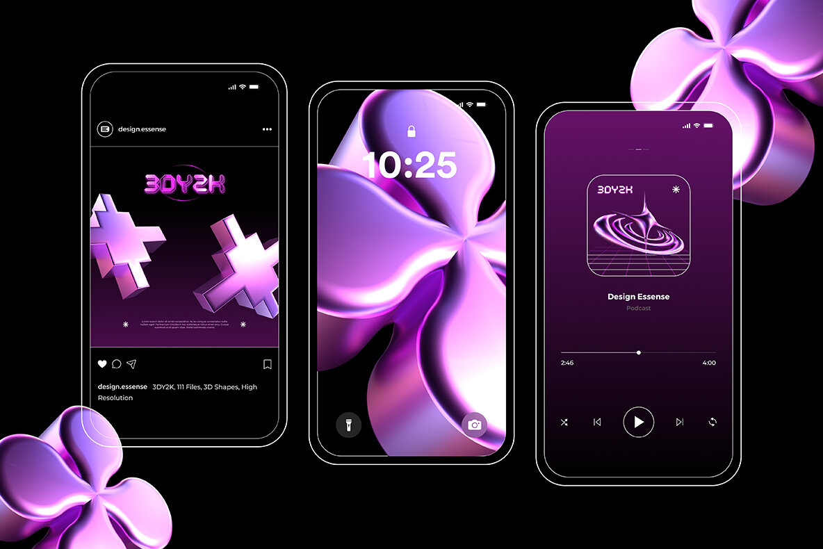 3D Y2K Objects Collection 10