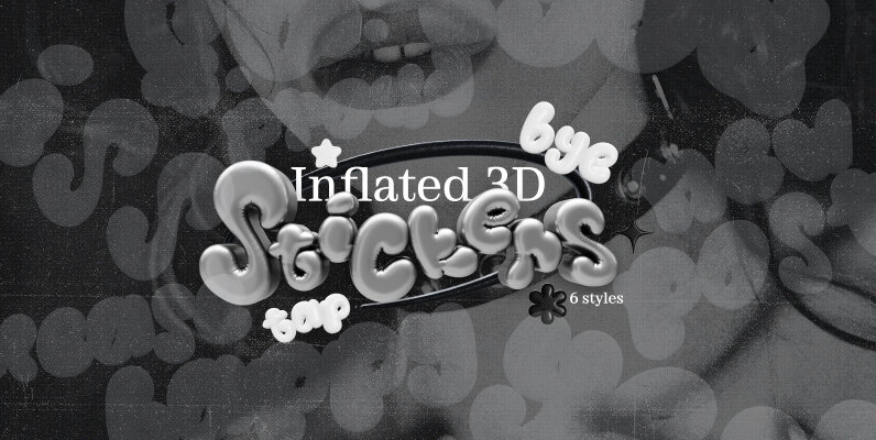 Inflated Stickers   3D PNGs