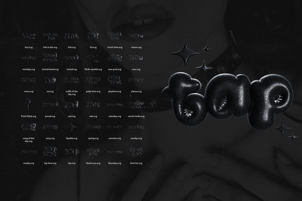 Inflated Stickers   3D PNGs 4