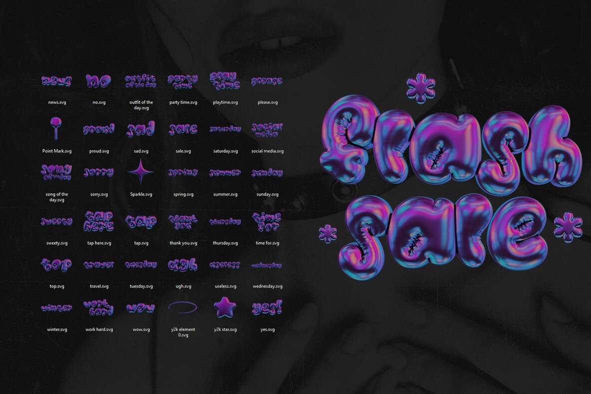 Inflated Stickers   3D PNGs 5