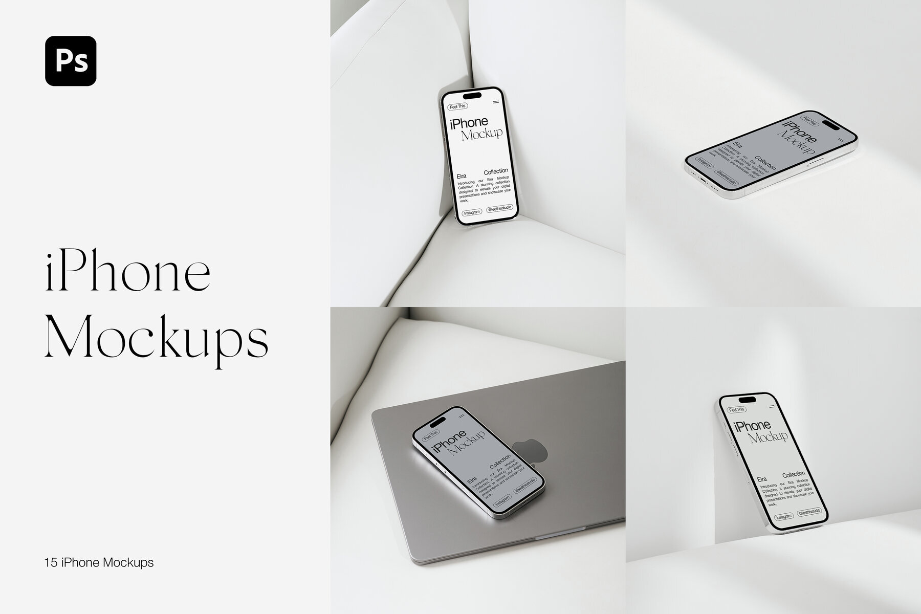 iPhone 14 Pro Silver Mockups 1
