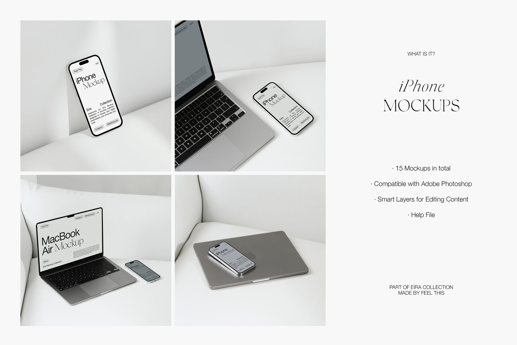 iPhone 14 Pro Silver Mockups 2