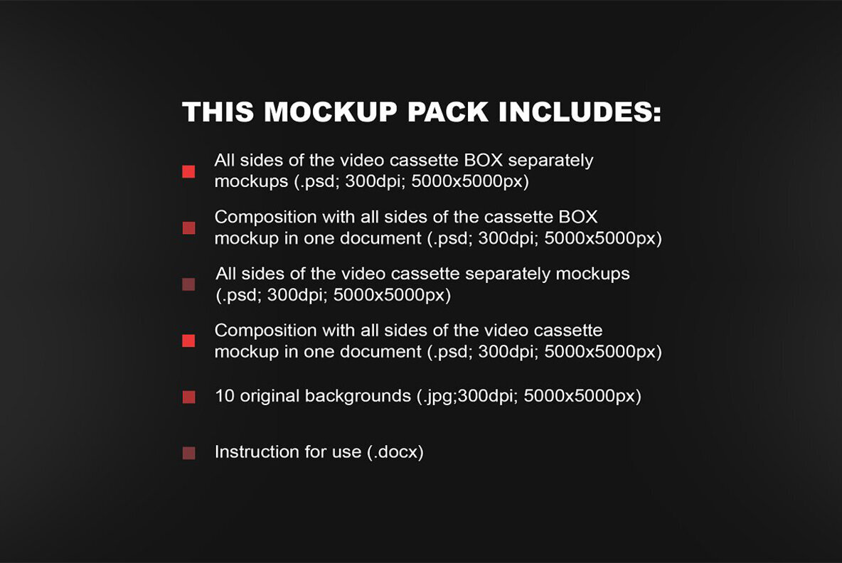 Old VHS Video Cassette Mockup Pack 2