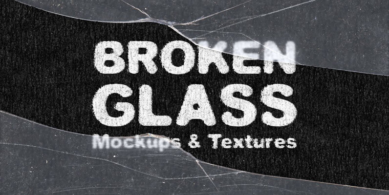 Broken Glass Mockups   Textures Pack