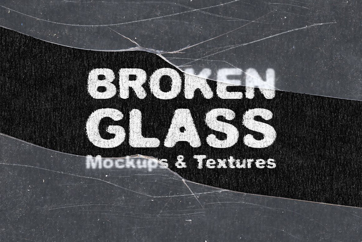 Broken Glass Mockups   Textures Pack 1