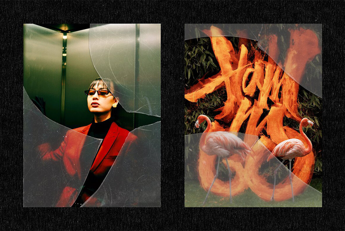 Broken Glass Mockups   Textures Pack 2