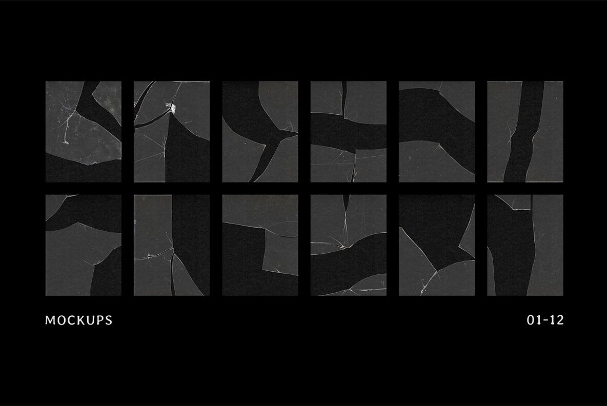 Broken Glass Mockups   Textures Pack 8