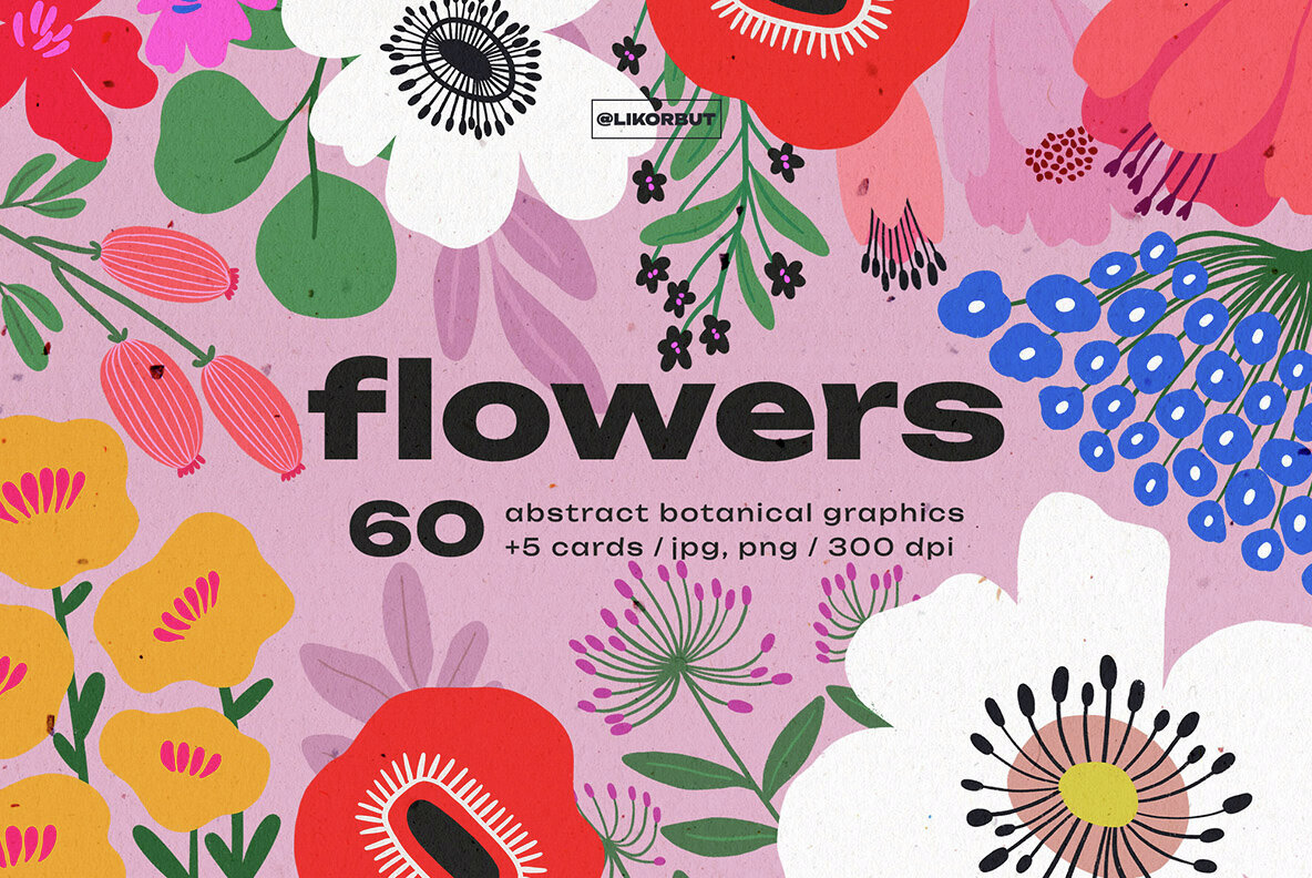 Abstract Modern Flower Illustrations 1