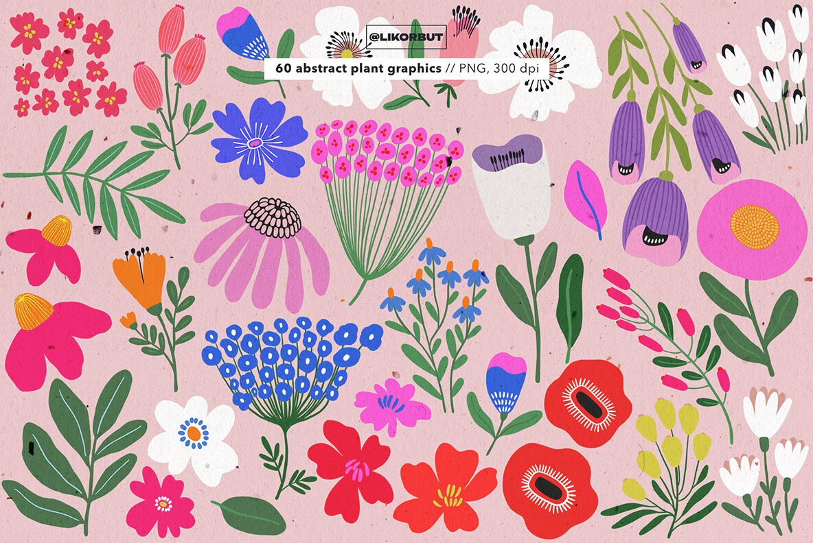 Abstract Modern Flower Illustrations 3