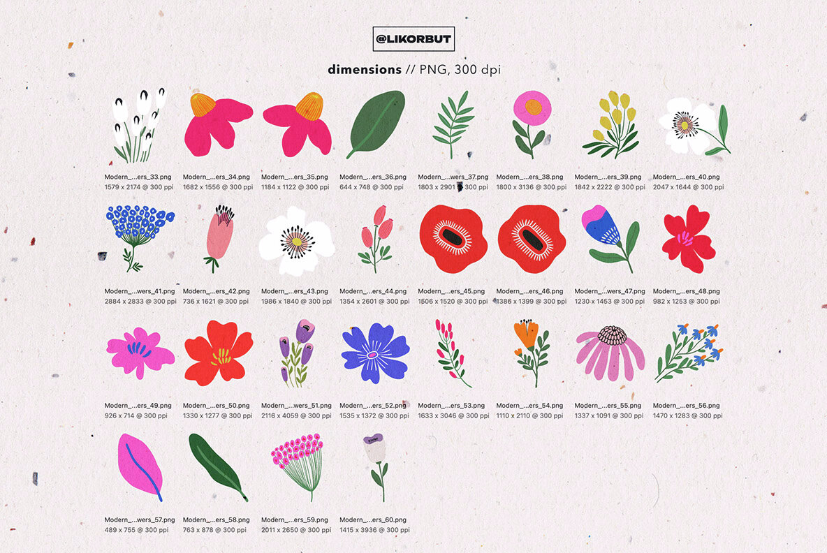 Abstract Modern Flower Illustrations 5