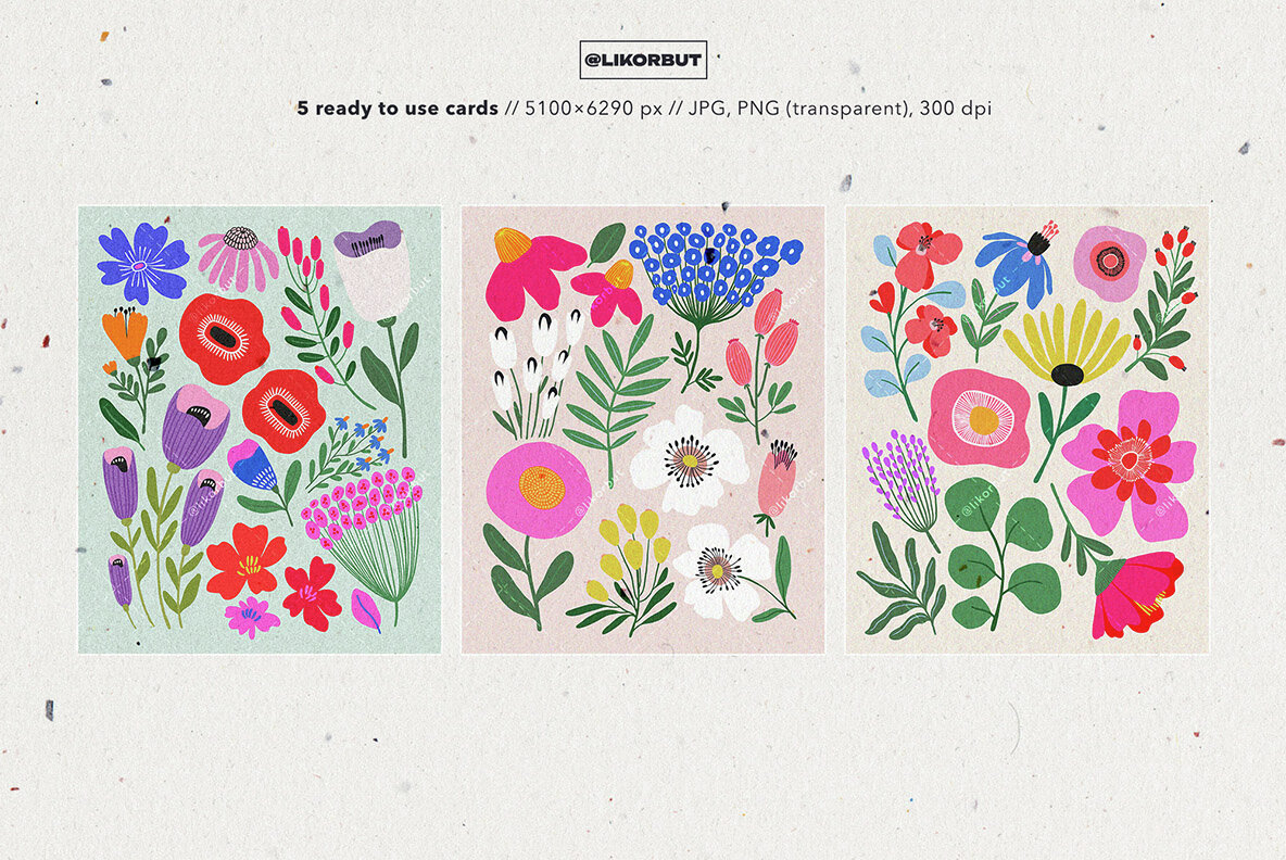 Abstract Modern Flower Illustrations 6