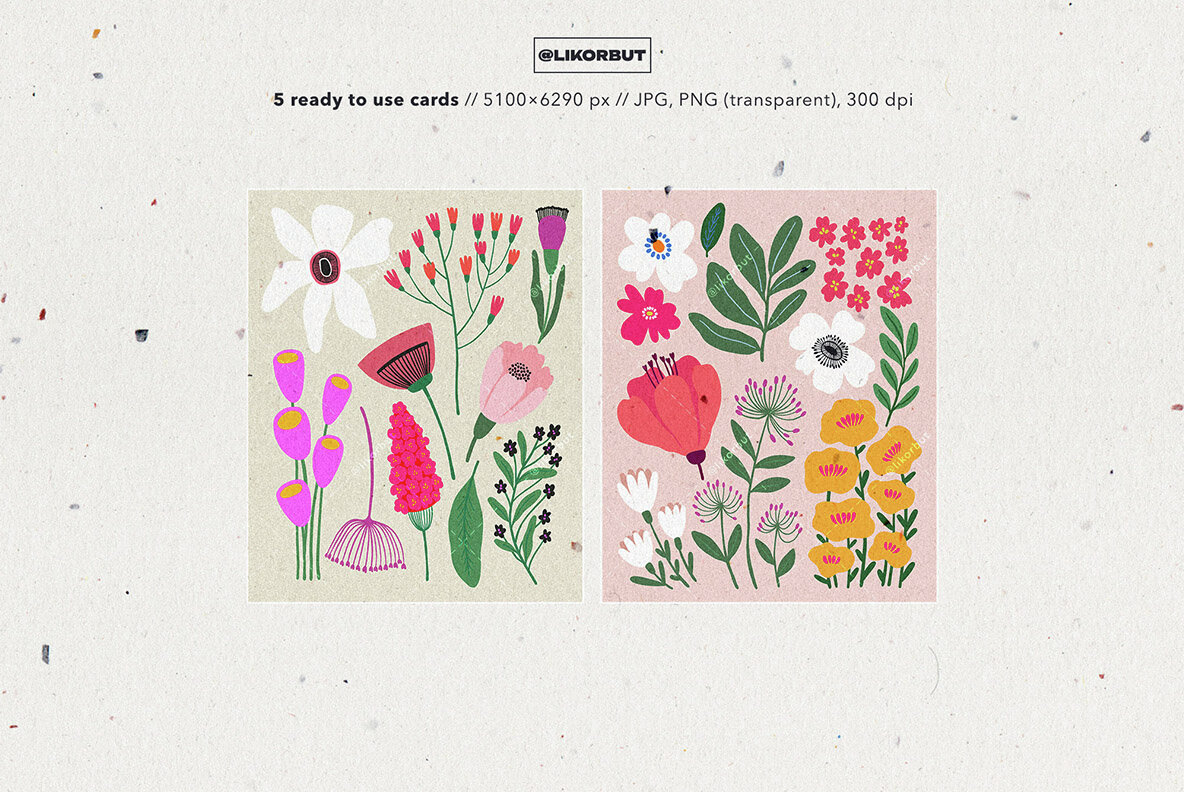 Abstract Modern Flower Illustrations 7