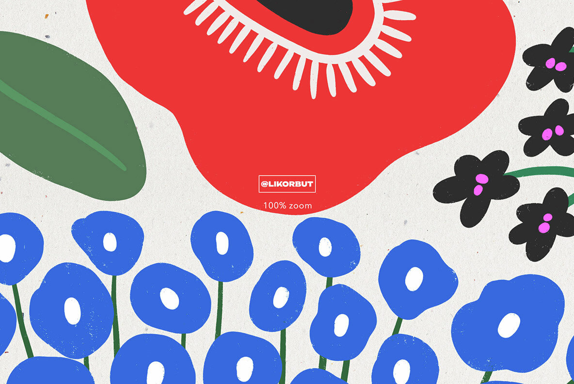 Abstract Modern Flower Illustrations 8