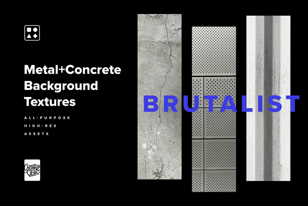 Brutalist Metal and Concrete Background Textures 5
