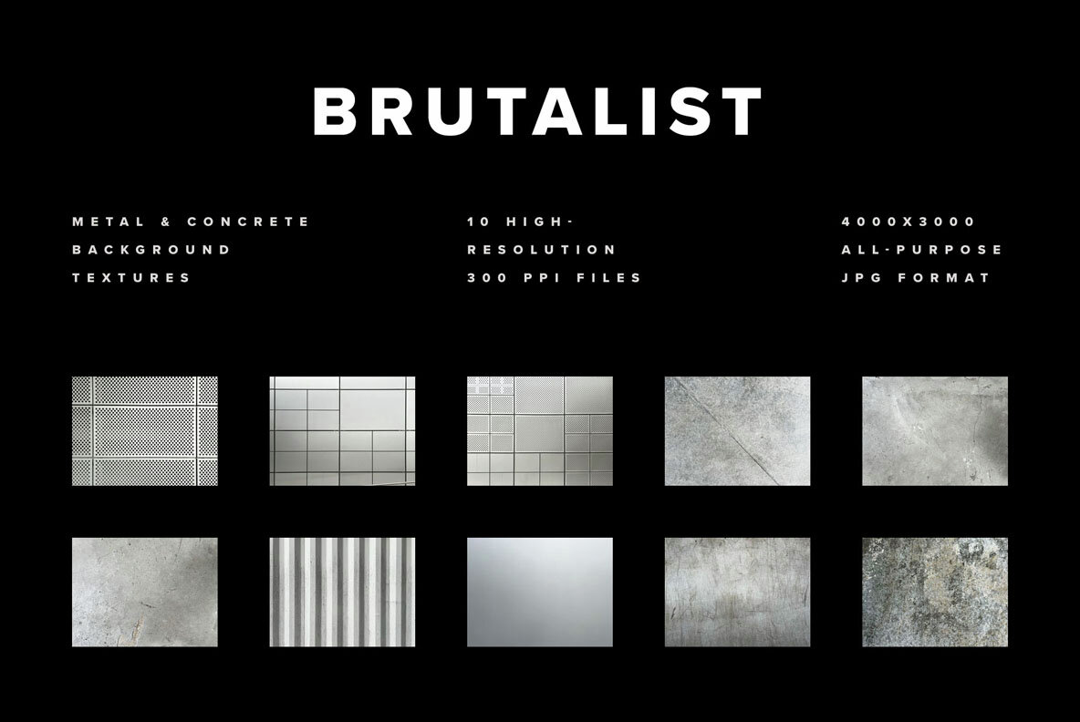Brutalist Metal and Concrete Background Textures 7