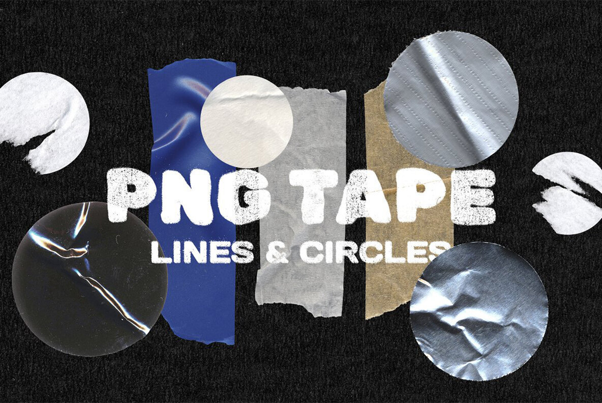 PNG Tape lines   circles shapes pack 1
