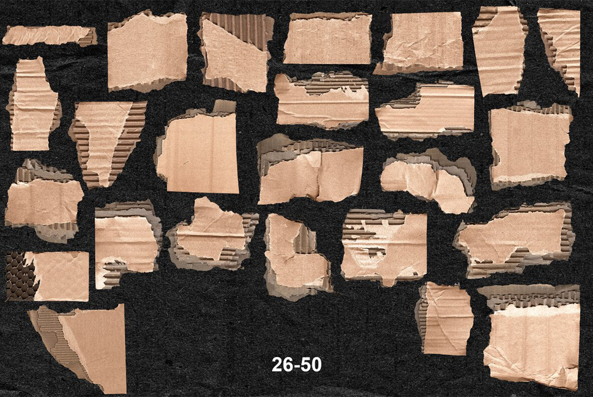 Ripped Cardboard Mockup Pack 5