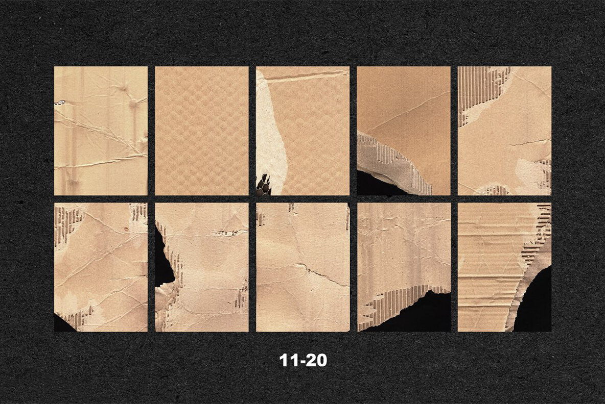 Ripped Cardboard Mockup Pack 10