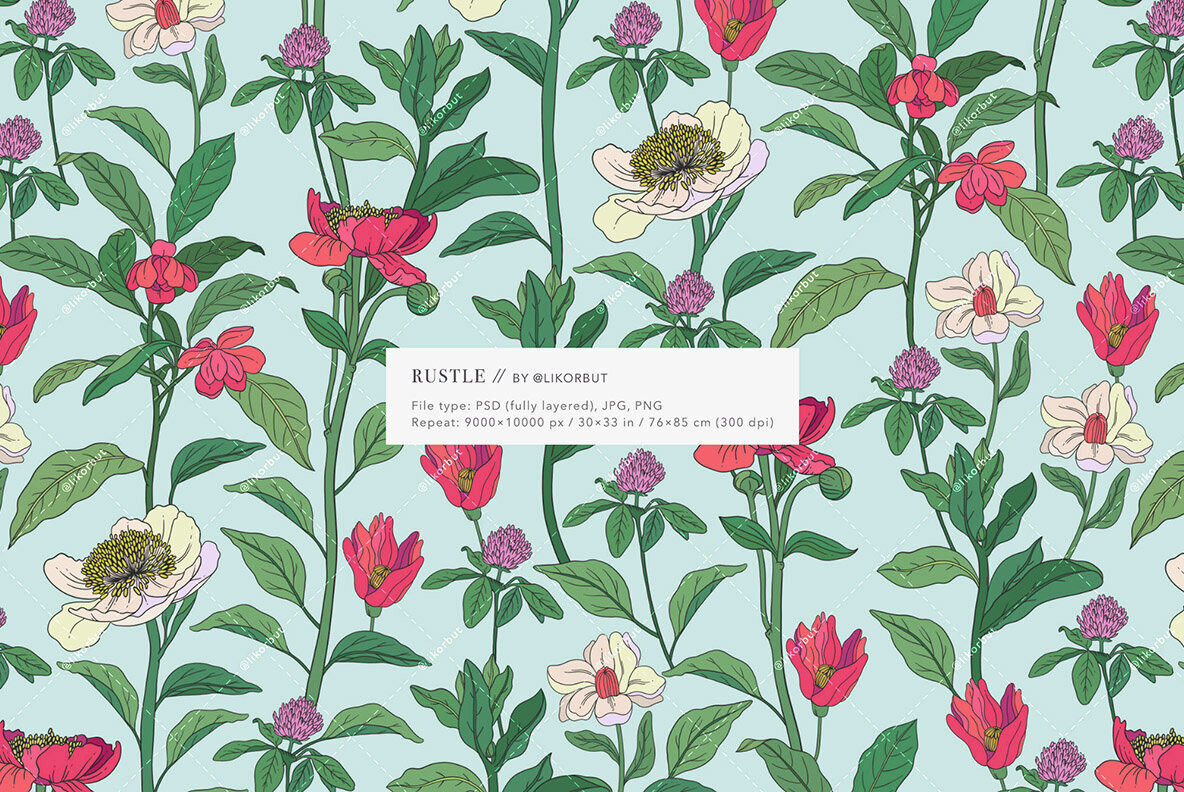 Rustle Botanical Pattern and Motifs 2