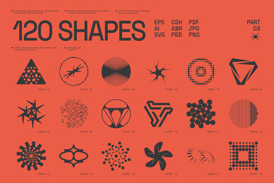 120 Abstract Geometric Shapes  Part 3