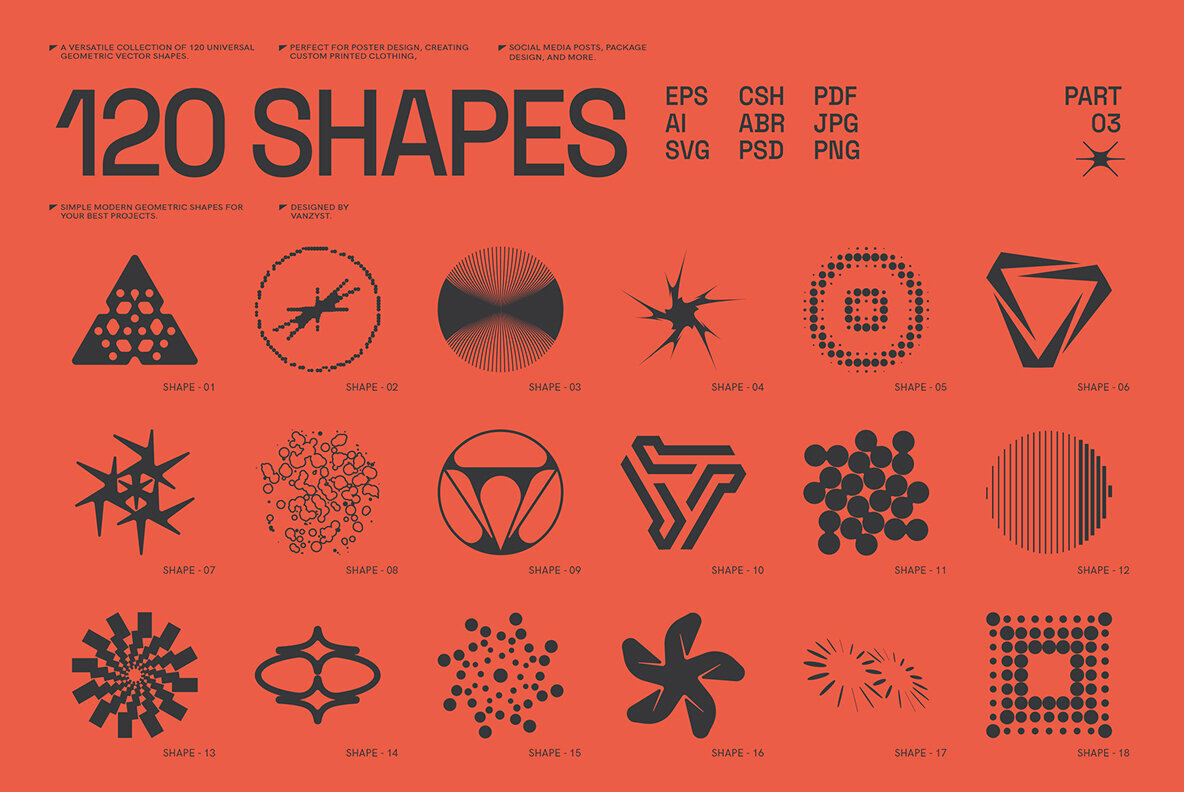120 Abstract Geometric Shapes  Part 3 1