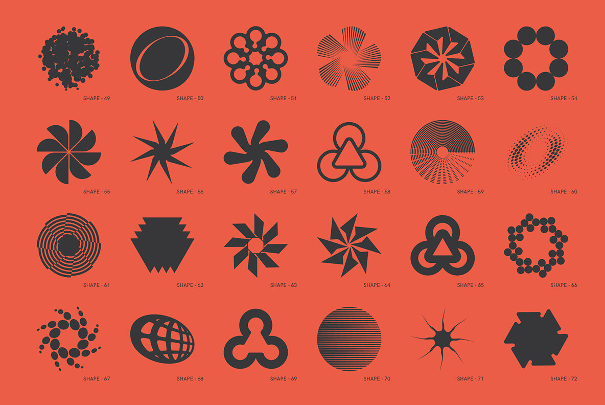 120 Abstract Geometric Shapes  Part 3 4