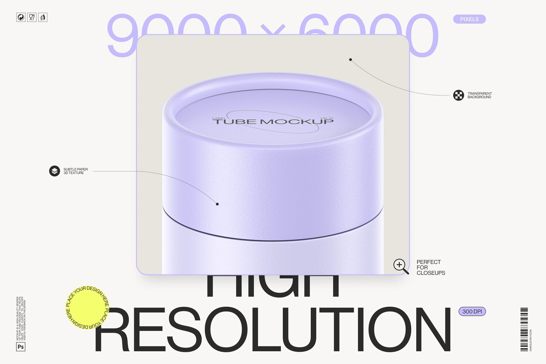 Paper tube package mockup Set 1 3