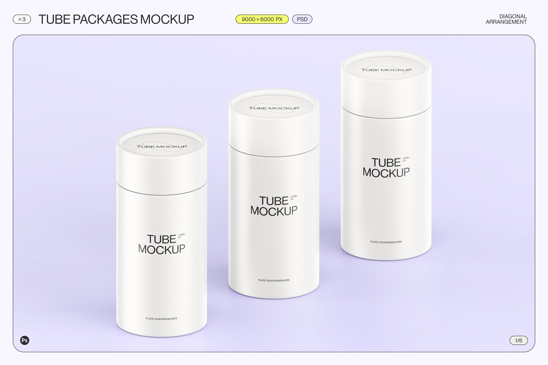 Paper tube package mockup Set 1 5