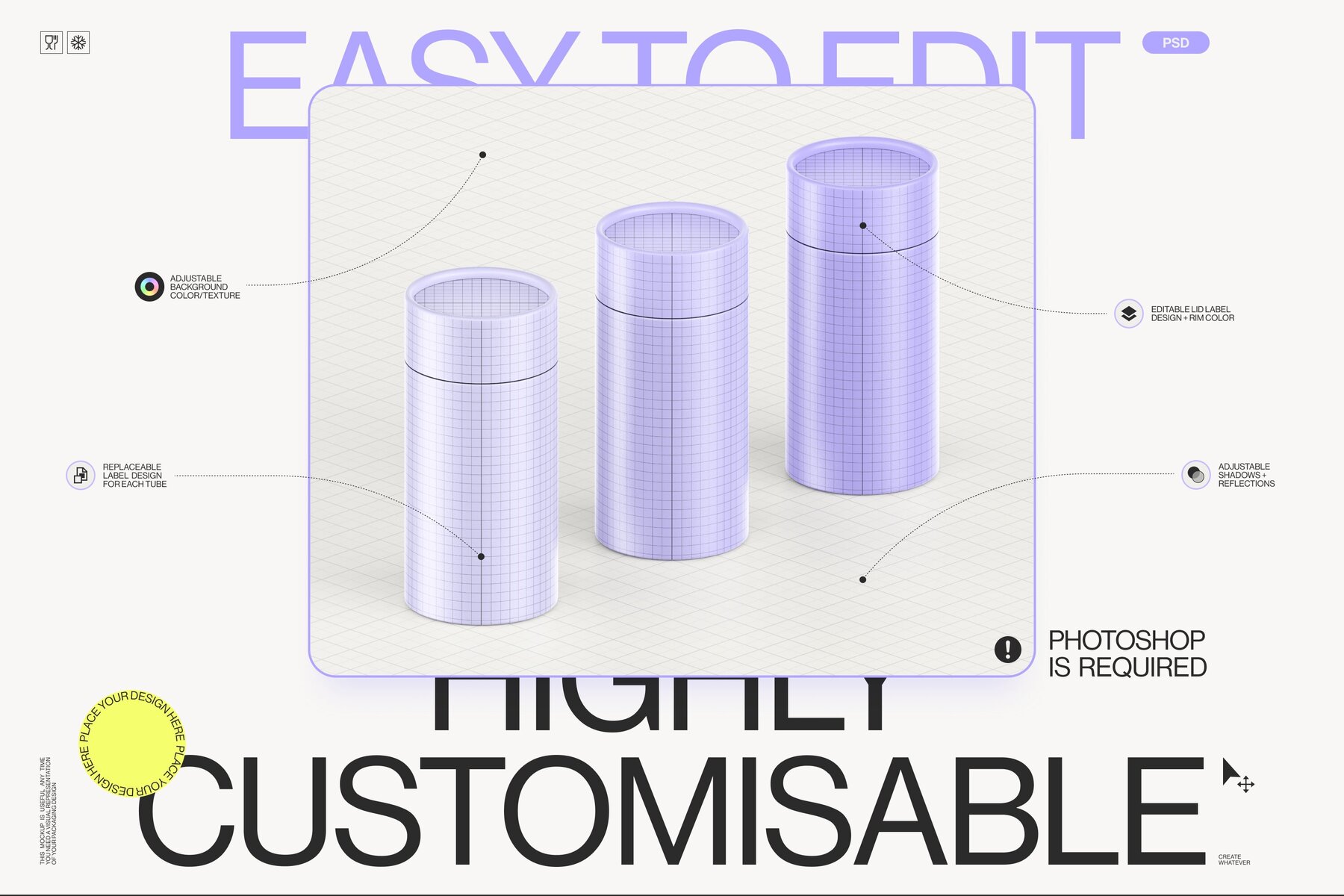 Paper tube package mockup Set 1 7