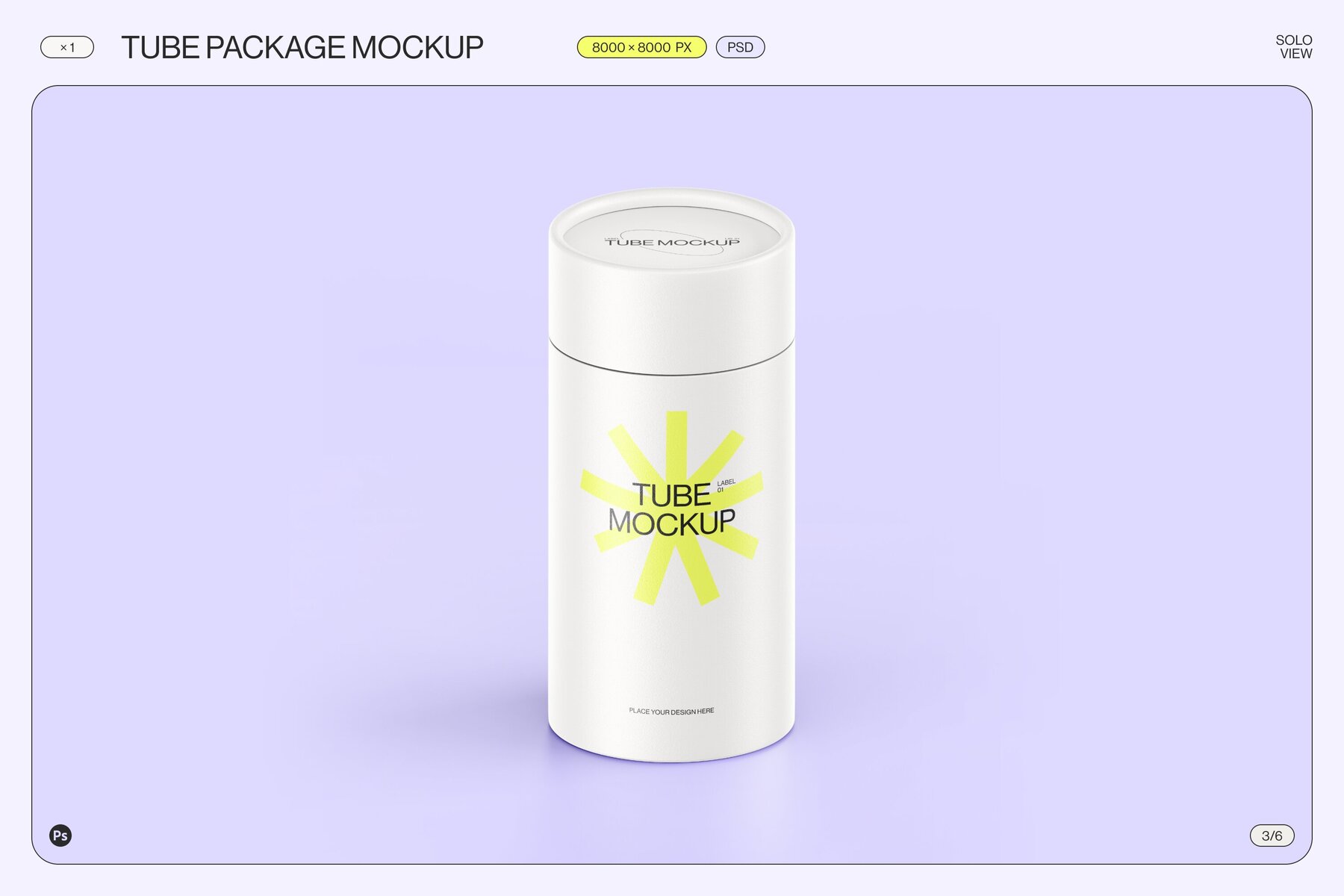 Paper tube package mockup Set 1 8