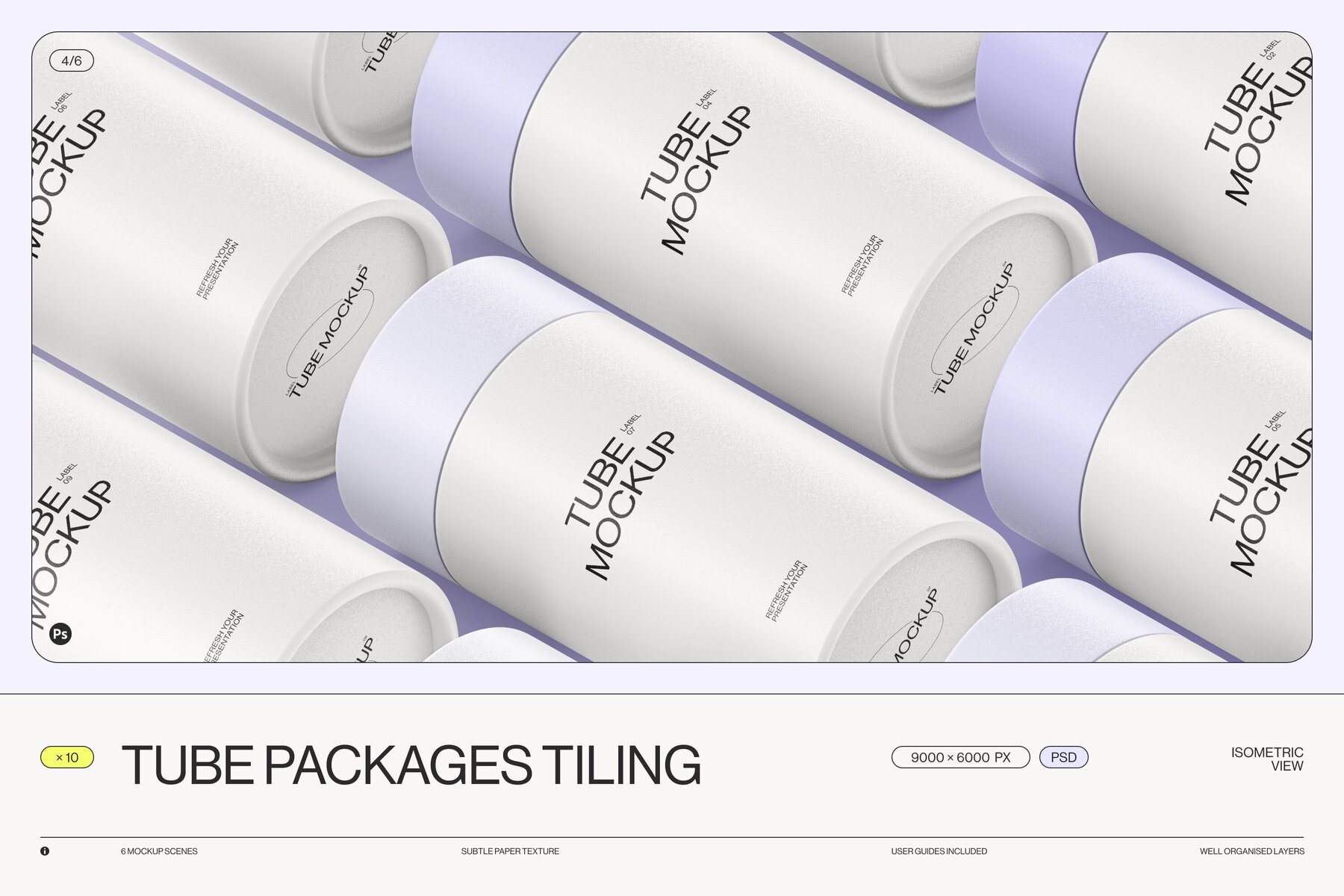 Paper tube package mockup Set 1 9