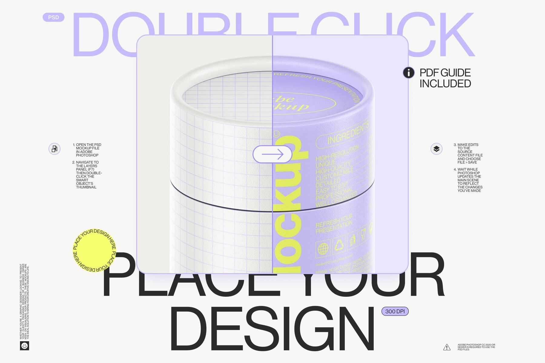 Paper tube package mockup Set 1 10