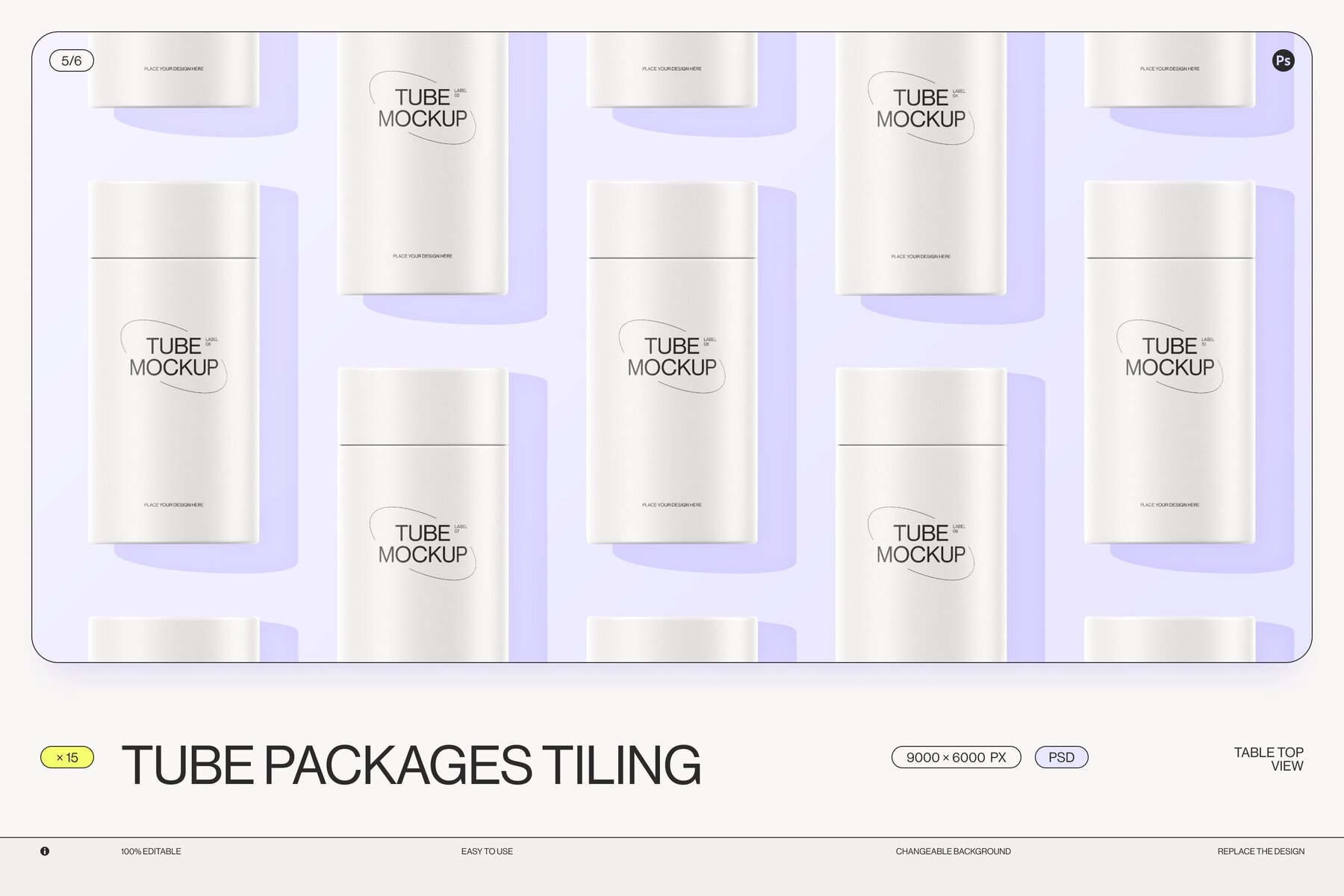 Paper tube package mockup Set 1 11